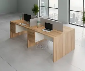 Office Workstation : Local 4-Way Office Workstation With Drawers