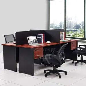 Office Workstation : Local 4-Way Office Workstation With Drawers