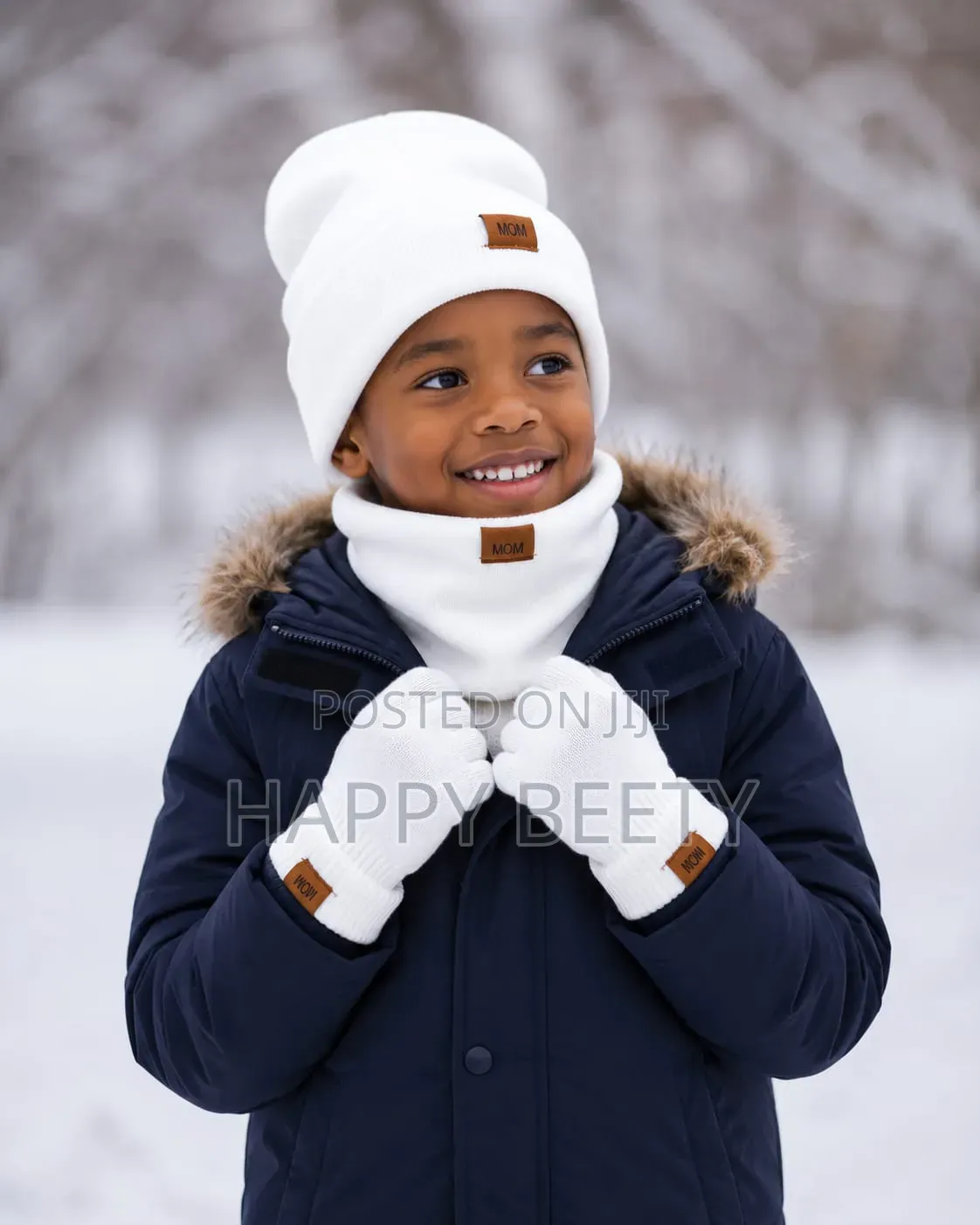 *3pcs Knitted Hat Beanie Cap Winter Cold Proof Hat Scarf Gloves