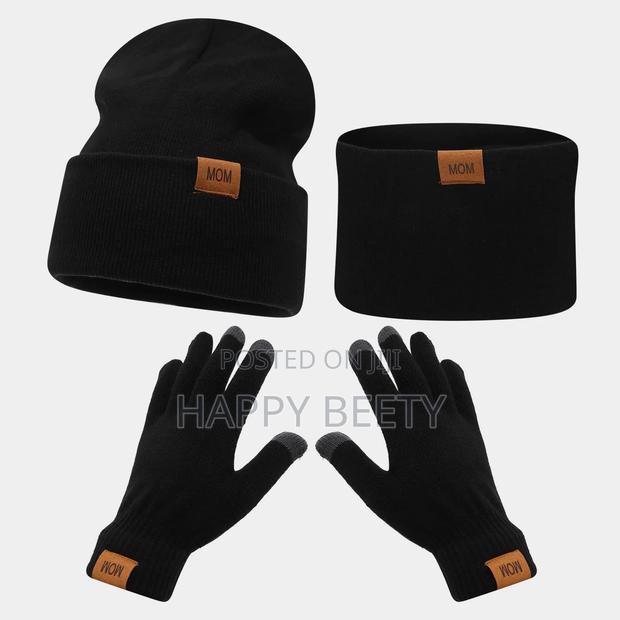 *3pcs Knitted Hat Beanie Cap Winter Cold Proof Hat Scarf Gloves - thumbnail 6