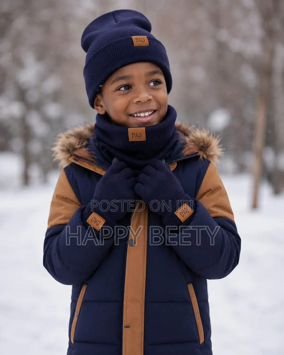 *3pcs Knitted Hat Beanie Cap Winter Cold Proof Hat Scarf Gloves