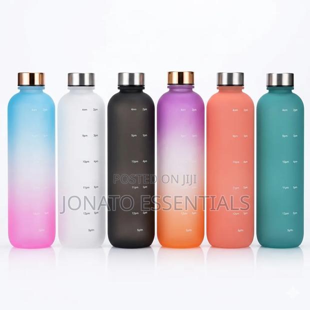Gradient Motivational Water Bottle With Time Marker 1l