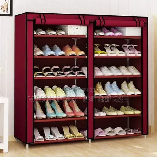 36 Pair Shoe Rack, Double Column Shoe Rack