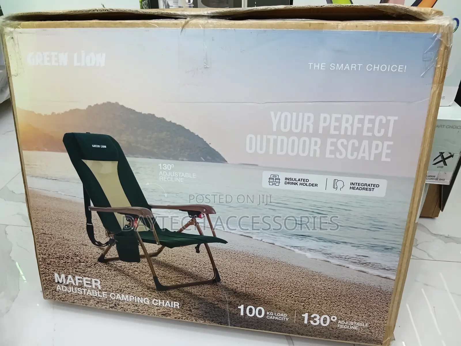 Green Lion Mafer Adjustable Camping Chair Green Gnmadchairgn