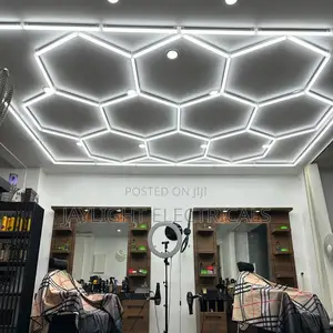 Interiordecoration Hexagonal Lamp Garage Bar Auto Detailing