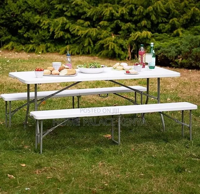 Outdoor Bench; Heavy Duty Plastic Folding Bench With Carry Handle
