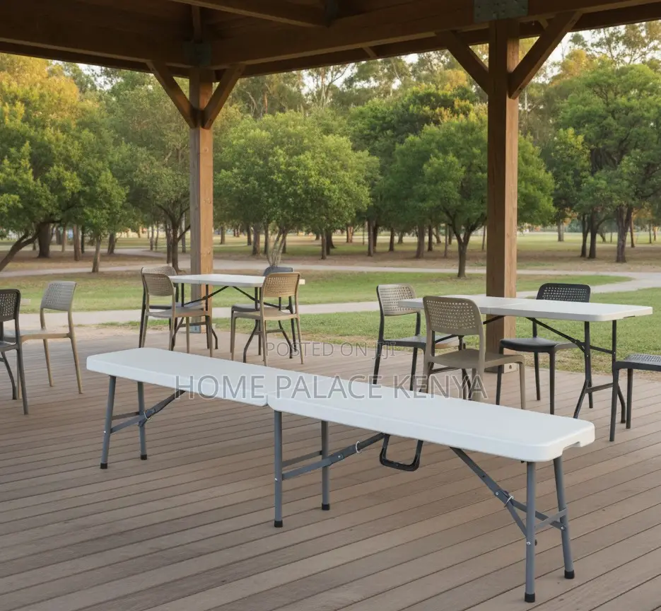 Outdoor Bench; Heavy Duty Plastic Folding Bench With Carry Handle