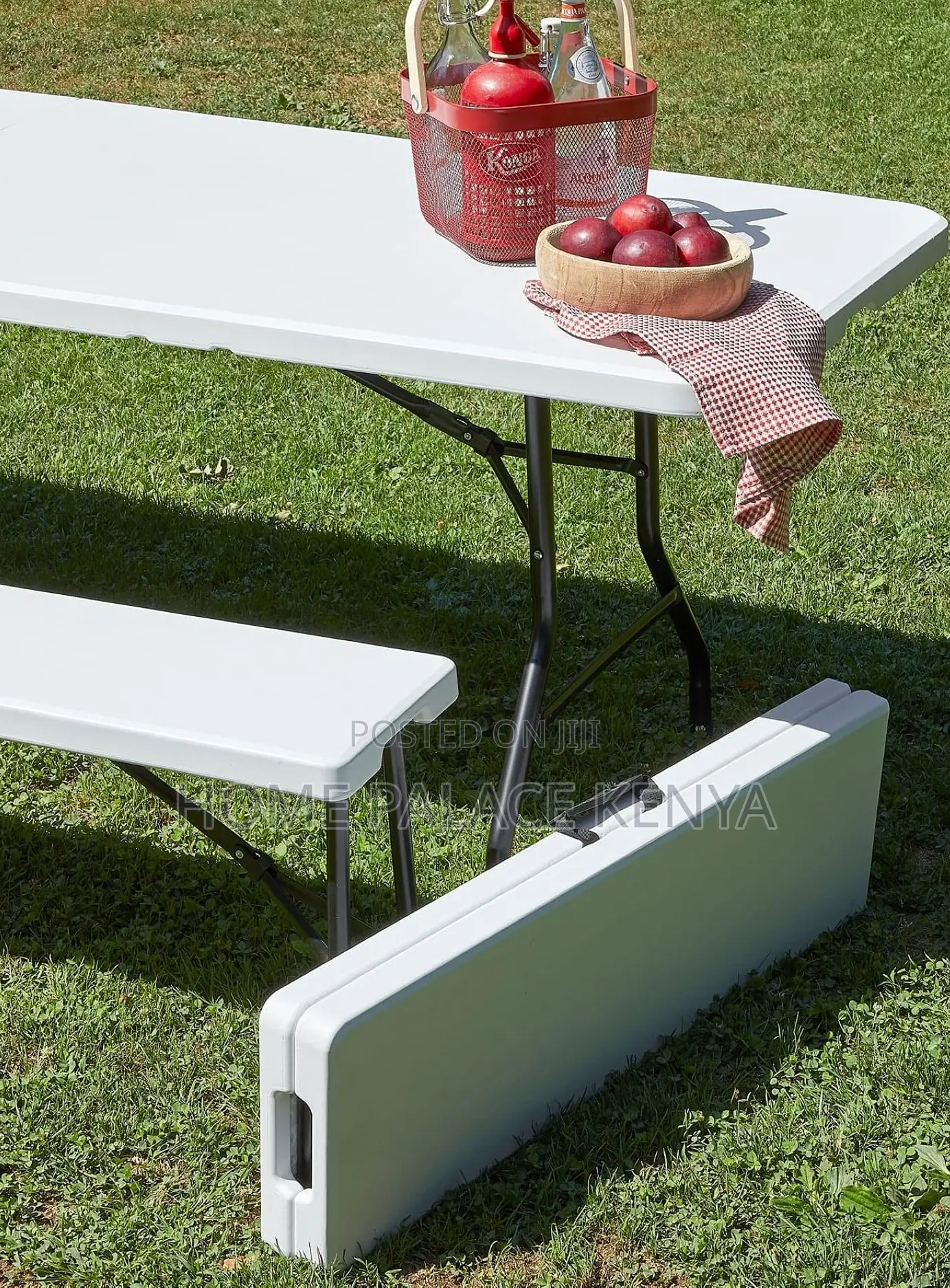 Outdoor Bench; Heavy Duty Plastic Folding Bench With Carry Handle