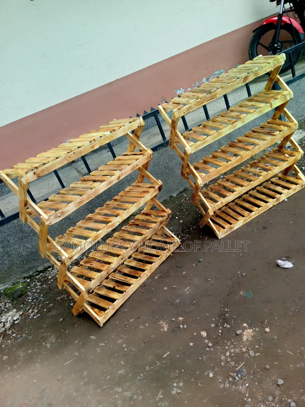 Pallet Shoes Rack-5 Layers Blazed Patterned