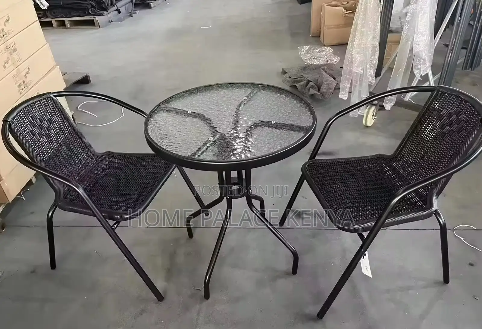 Balcony Set: Rattan Look Plastic Dining Set 2 Chairs and 1 Table