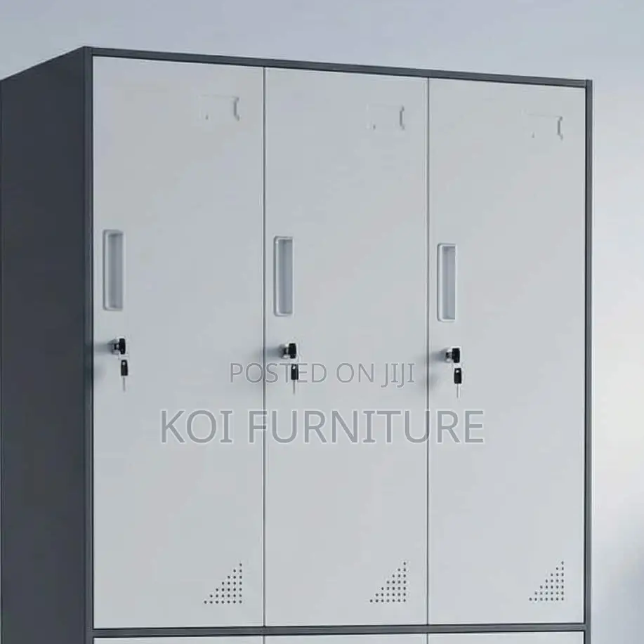 Office Cabienet; Six Lockers Drawer Steel Grey White Office Cabinet