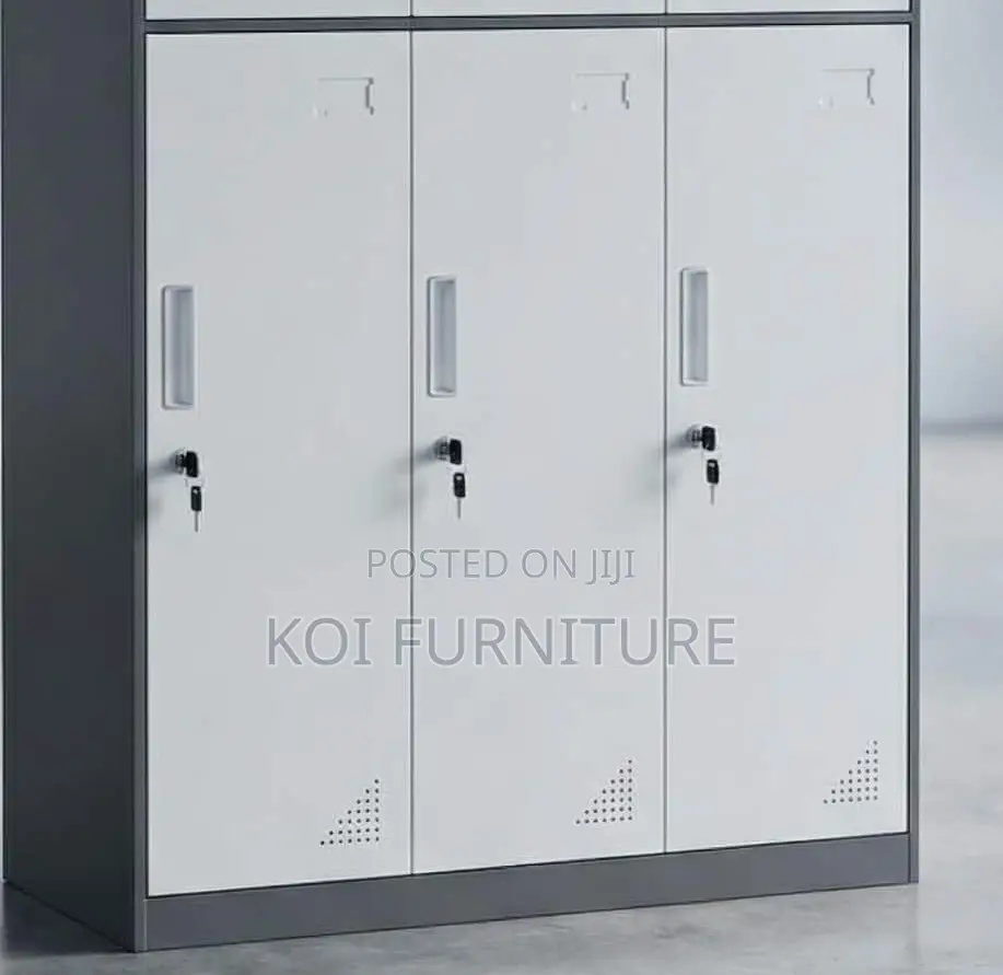 Office Cabienet; Six Lockers Drawer Steel Grey White Office Cabinet