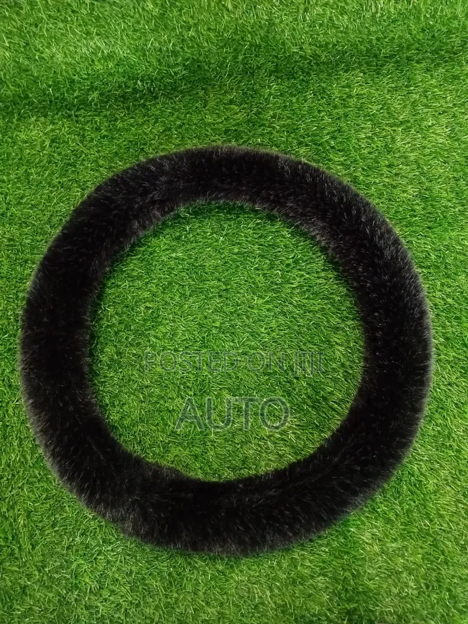 Fluffy Black Steering Wheel Cover Luxury Soft Fur Universal Fit