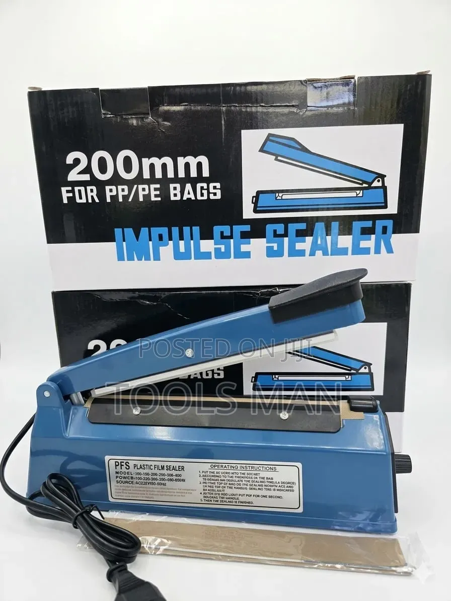 200mm Impulse Sealer - Heavy Duty Plastic Bag Heat Sealing Machine.