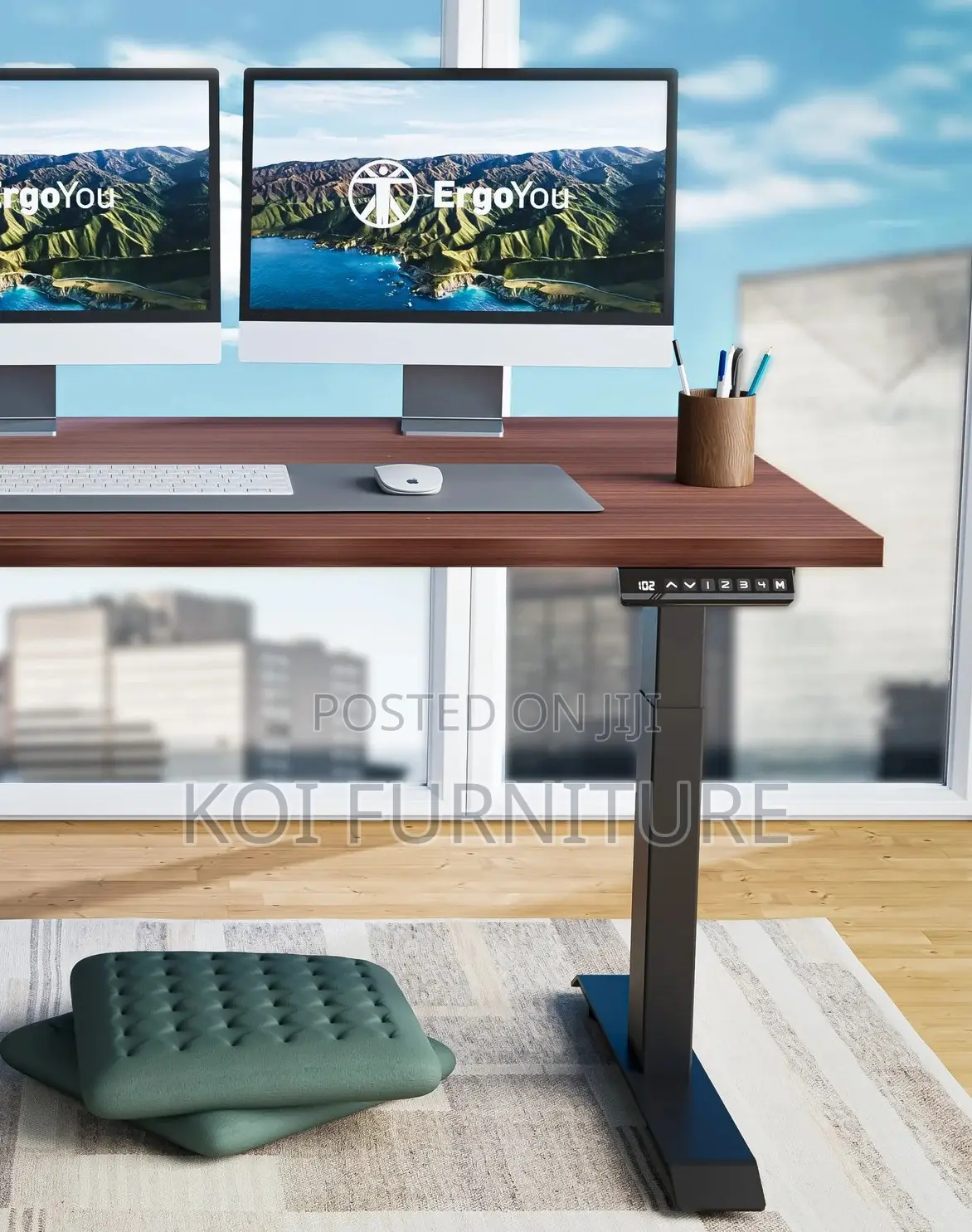 Office Desk; 1.4 Meters Electric Ergonomic Adjustable Table Desk
