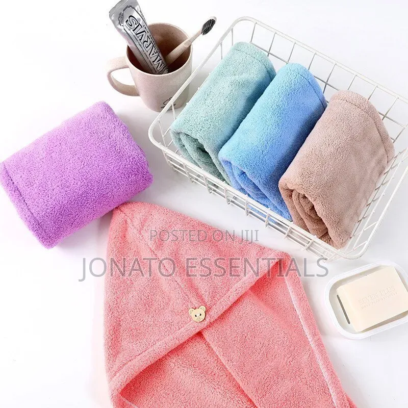 Microfiber Hair Towel Wrap Turban Wrap With Button for Women