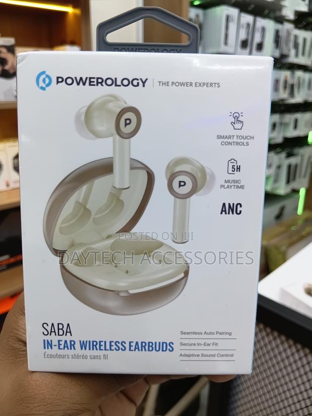These Are the Powerology Saba in-Ear Wireless Earbuds - Beige