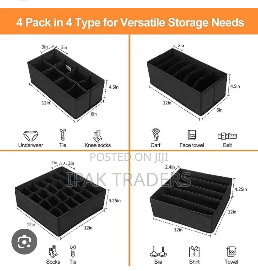 *New ArrivalFoldable 4in1 Under Garment Organizer Each Set of 4