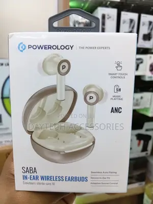 Powerology Saba in-Ear Wireless Earbuds Anc Immersive Audio Earphones.