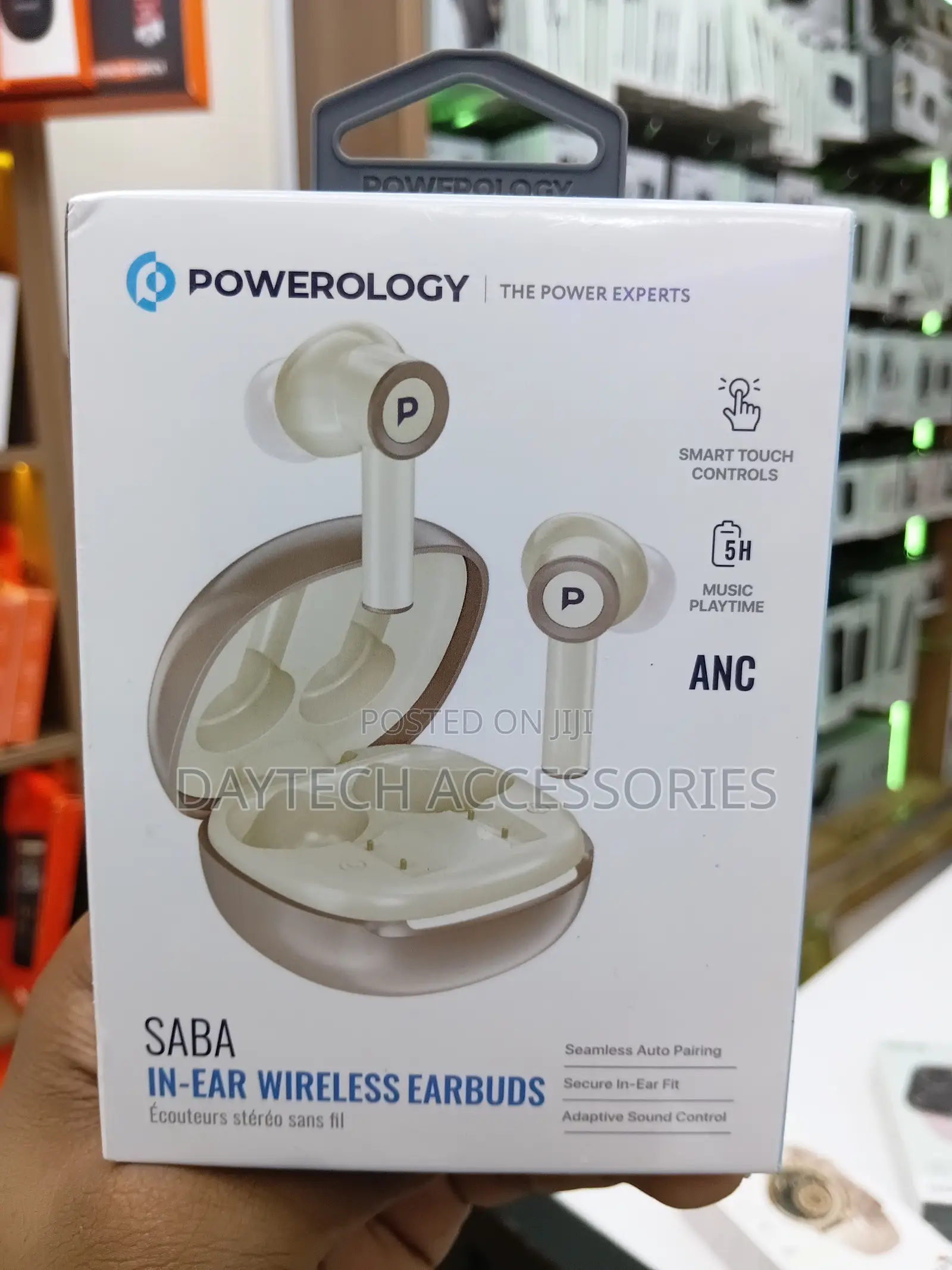 Powerology Saba in-Ear Wireless Earbuds Anc Immersive Audio Earphones.