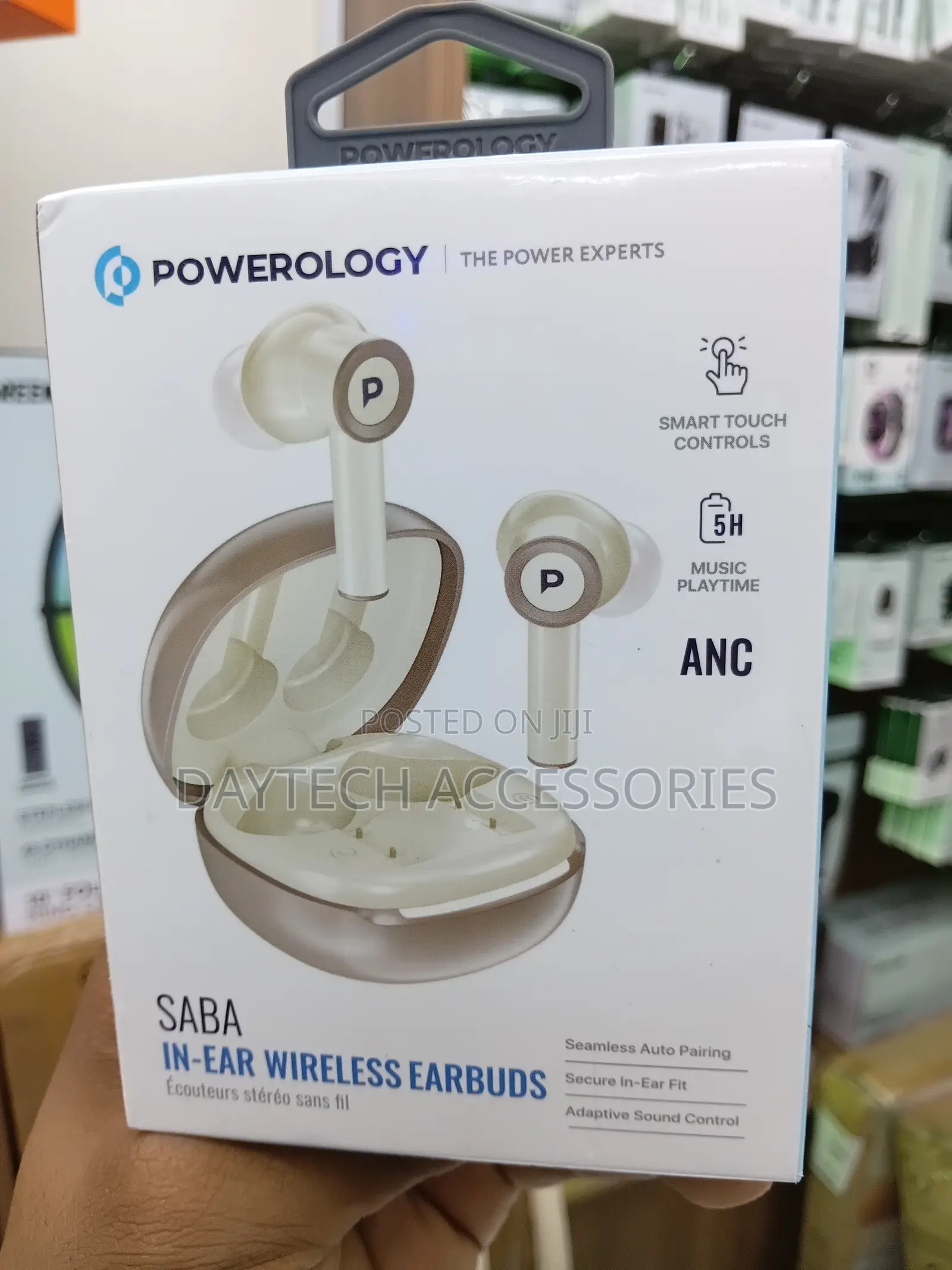 Powerology Saba in-Ear Wireless Earbuds Anc Immersive Audio Earphones.
