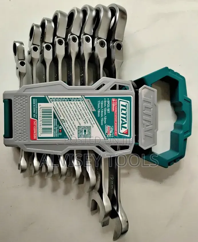 Total 8pcs Flexible Ratchet Spanner Set