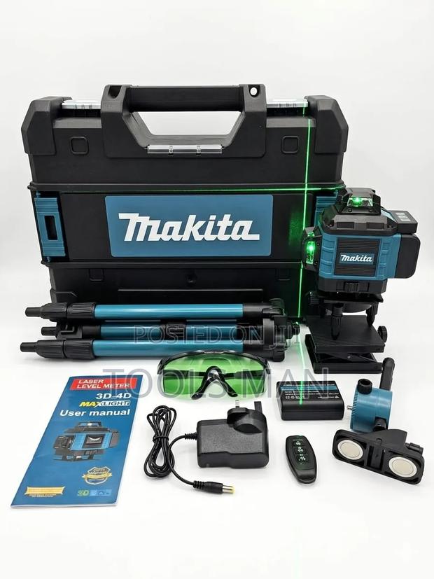 Makita 16 Line 4d Green Laser Level Meter With Tripod Case.