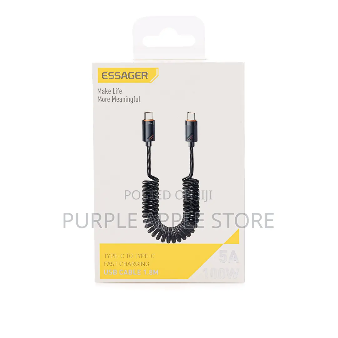 Fast Chargeessager-Usb-C-to-Usb-C-100w-Spring-Charging-Cable-1.8m