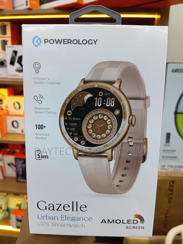 This Is a Powerology Gazelle Urban Elegance GPS Smartwatch - Rse Gold