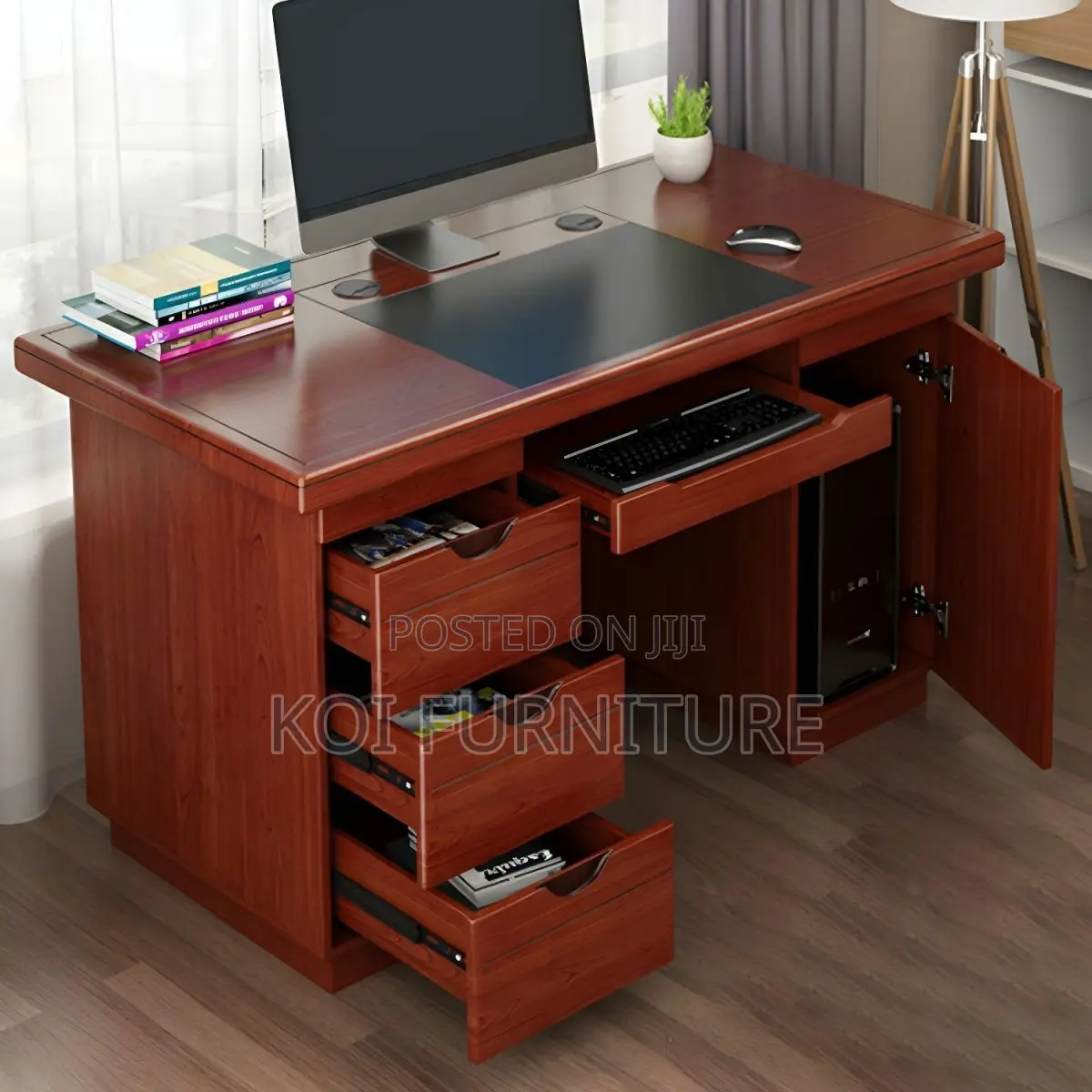 Office Desk; 1.2 Meters Mahogany Executive Home Office Desk