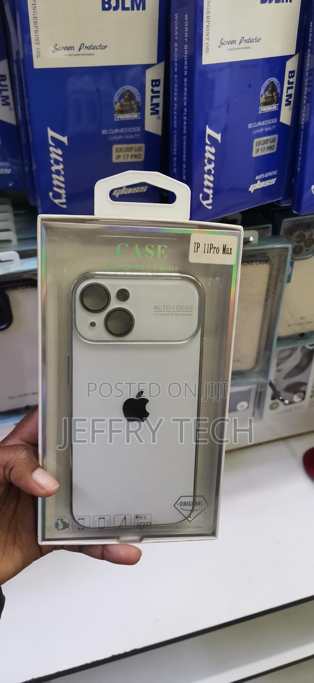 iPhone 11 Pro Max Clear Back Case With a Silver Electroplated Lens - main view