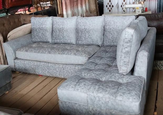 Tufted L-Shape Corner Sofa Set (6-Seater)