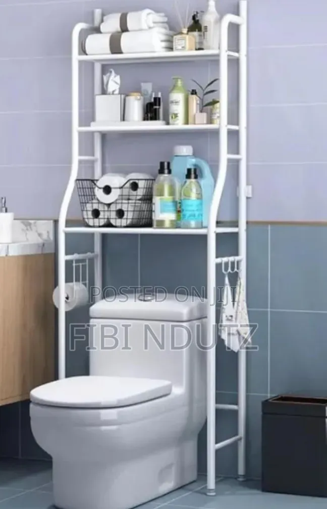 White Classy Toilet Rack Ni /Toilet Rack