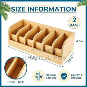 6 Slots Premium Bamboo Belt Organizer