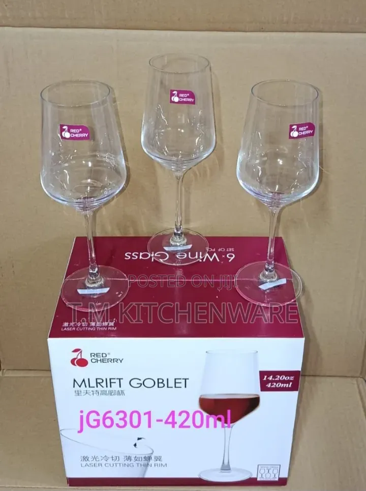 6 Pieces Long Stem Wine Glasses
