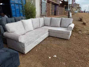 Cream L Shape Corner Sofa Set