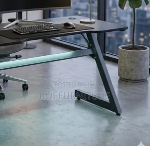 Office Desk; Computer Gaming Desk With Led Lights