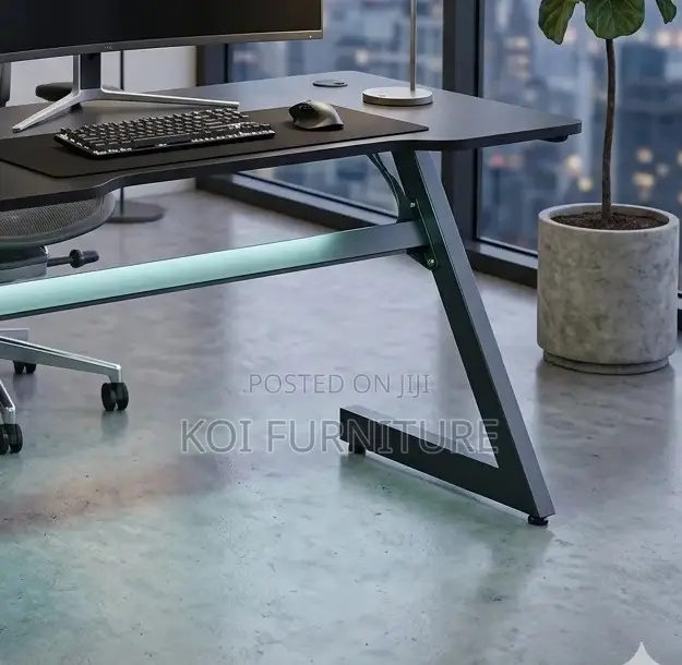 Office Desk; Computer Gaming Desk With Led Lights