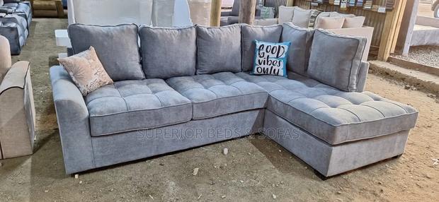 Grey L-Shaped Sectional Sofa 5-Seater