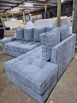 Grey L-Shaped 6 Seater Corner Sofa