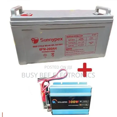 Sunnypex 200ah Solar Battery Dry Cell + Free Inverter