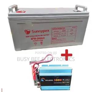 Sunnypex 200ah Solar Battery Dry Cell + Free Inverter