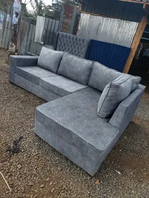 Offer! Grey L-Shaped Corner Sofa Free Delivery