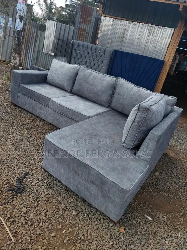 Offer! 5-Seater Grey L-Shaped Corner Sofa Free Delivery