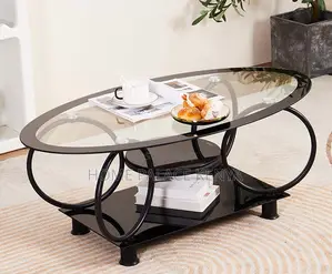 Glass Table: Economical Glass Coffee Table With Compartments