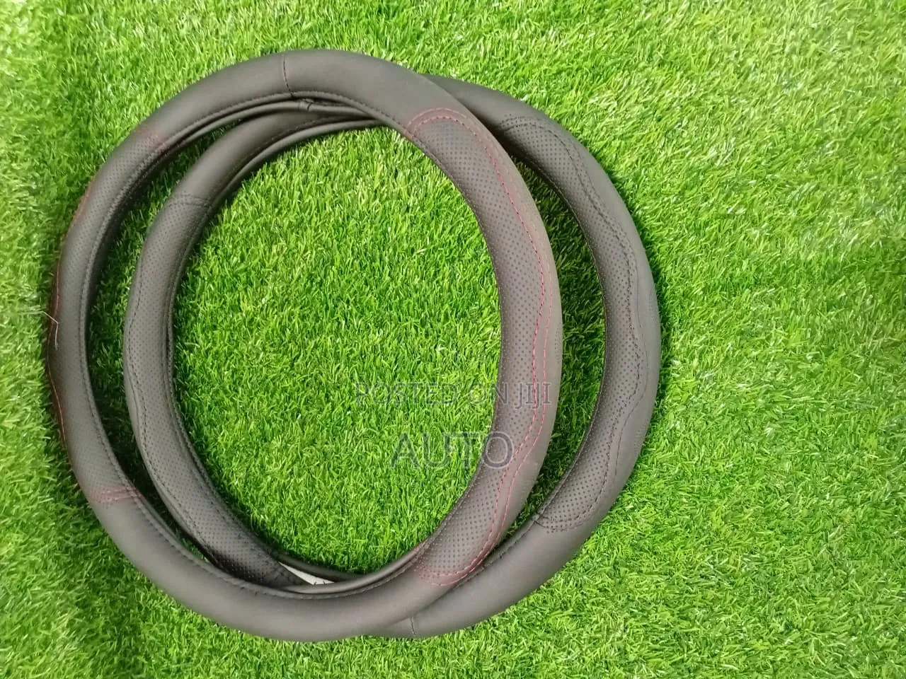 Black Leather Steering Wheel Cover Premium Non-Slip Universal Fit