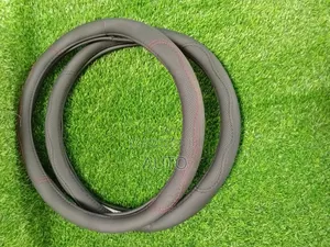 Black Leather Steering Wheel Cover Premium Non-Slip Universal Fit
