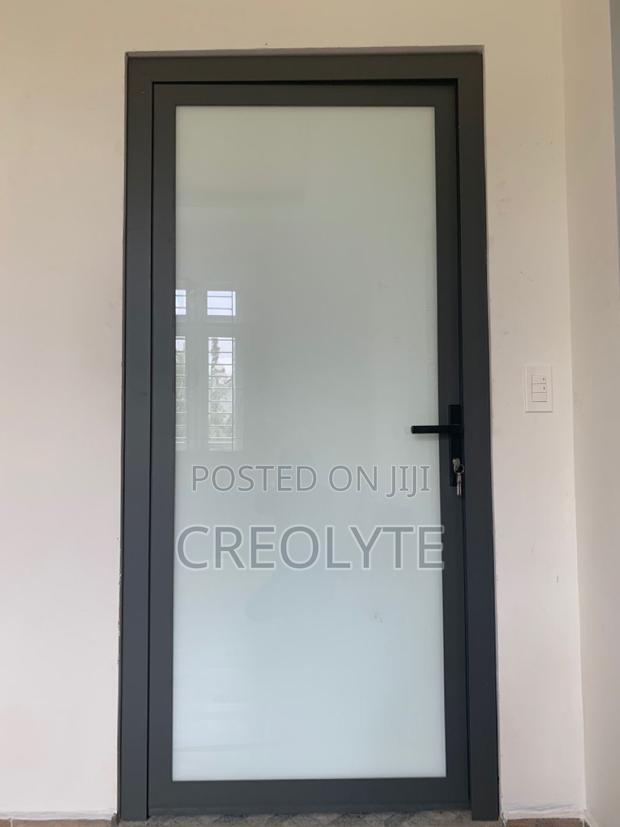 Aluminium Framed Frosted Glass Door — Modern Secure