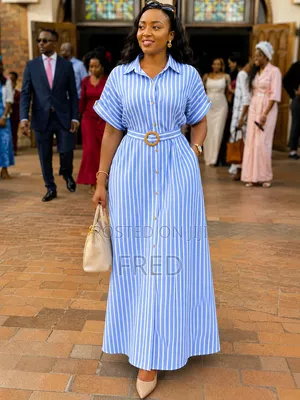 Stripped Maxi Shirt Dress