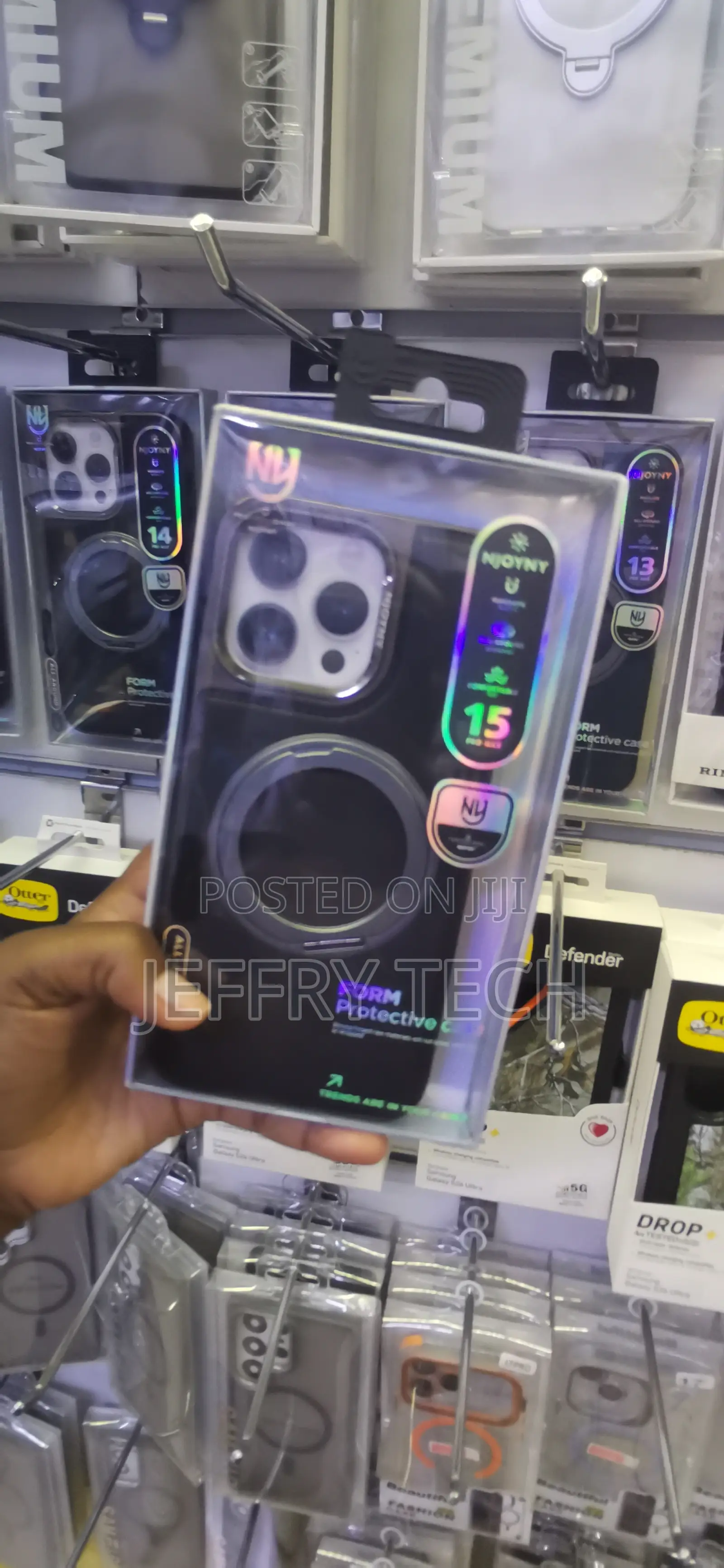 iPhone 15 Pro Max Njoyny Magnetic Ring Stand Case